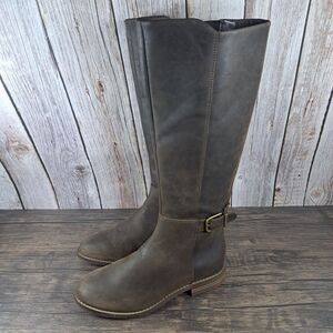 Clarks Camzin Branch Dark Brown Knee High Zip Up Boots Women's Sz 6.5 M (VGC)